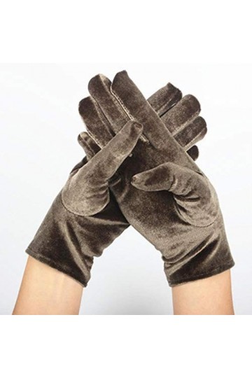 Hiver Femmes Mince Court Opéra Élastique Cygne Velours Gants De Soirée Sexy Or Velours Léopard Chaud Cyclisme Conduite Mitain