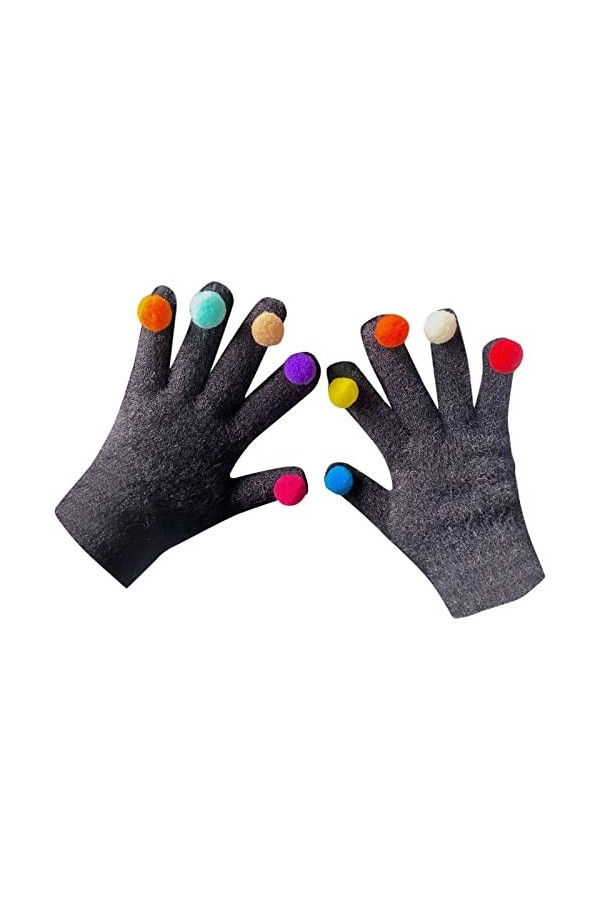 Gants Noir Femme, Doux écran Tactile Epais Mitaines Mitaines Tricotées Hiver Chaud Ski Gants Gloves Gants Tricoté Coupe-Vent 