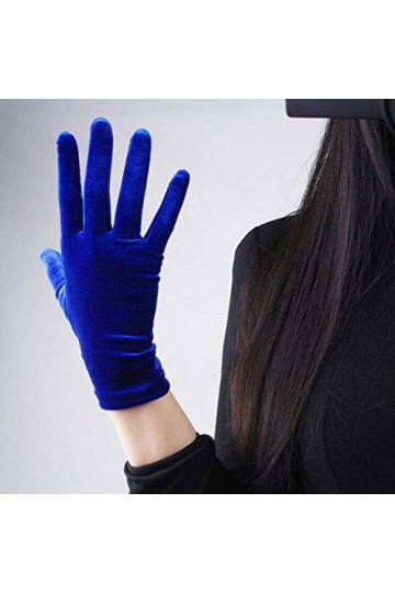 Hiver Femmes Mince Court Opéra Élastique Cygne Velours Gants De Soirée Sexy Or Velours Léopard Chaud Cyclisme Conduite Mitain