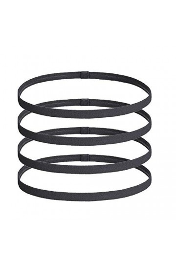4 Pcs Bandeau Cheveux Homme, Bandeau Noir Cheveux de Sport Élastique Serre Tete Homme Headband Sport Antidérapantes pour Jogg