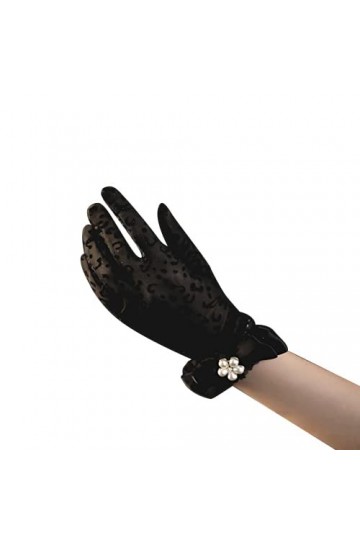 iSpchen Gants en Dentelle, Gants de mariée Gants Courts et Elégants Gants de Protection Solaire Femme Gants De Mariage avec P