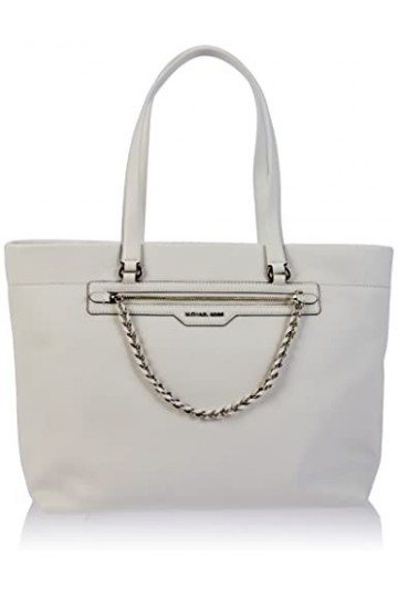 Michael Kors Elliot LG TZ Tote, Bag Women, White, Taille Unique