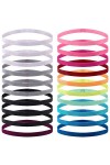 Duufin 20 Pièces Bandeaux de Sport Élastique Antidérapant Bandeau de Cheveux, Coloré Headband Sports Bandeau Élastique Cheveu