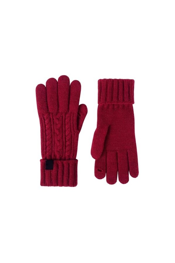 Gants dhiver pour femmes - Gants dhiver chauds en tricot pour femme, Rouge, taille unique