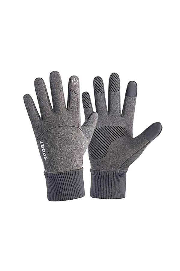 Gants dhiver avec boucle pour homme et femme - Gants en velours chaud et antidérapant - Moufles pour femme par temps froid -