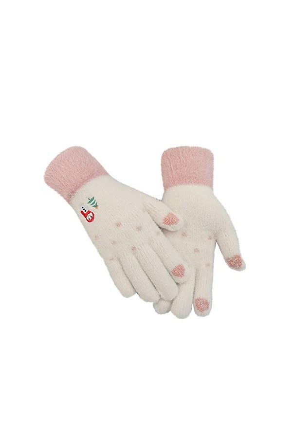 DondPO Gants Femme Hiver Chaud Chaud Coupe-Vent écran Tactile Gloves Mitaines Ski Anti Froid Hiver Gants Tricoté Mitaines Tri