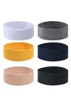 URAQT Bandeaux de Sport, 6PCS Bandeau Cheveux Femme, Headbands Élastique, Bandeaux de Yoga, Bandeaux de Course Accessoires de