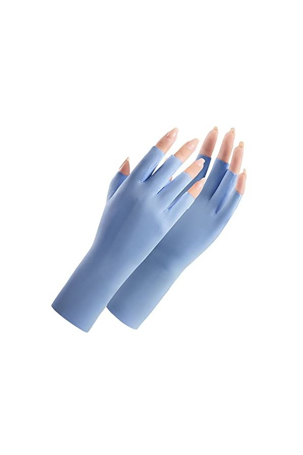 HilyBony Sunblock Mitaines en soie glacée avec protection UV pour la conduite, lété et lextérieur pour femmes et filles, No
