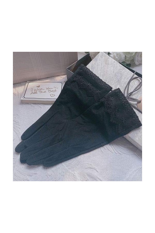 Yoaodpei Gants de crème solaire dété, gant de pâte élastique de la soie de glace féminine, anti-slip exquis de printemps cou