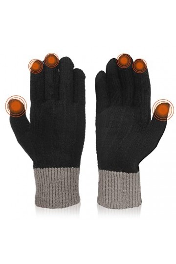 WLLHYF Gants Dhiver pour Femme dhiver écran Tactile Doublure Polaire Chaude Poignets élastiques Gants antidérapants en Lain