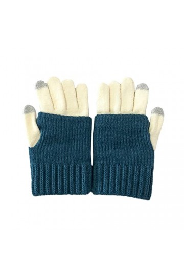 Gants sans doigts Gants dhiver Gants tricotés doux et chauds pour lhiver Jambes chauffe-mains pour femmes, bleu, taille uni