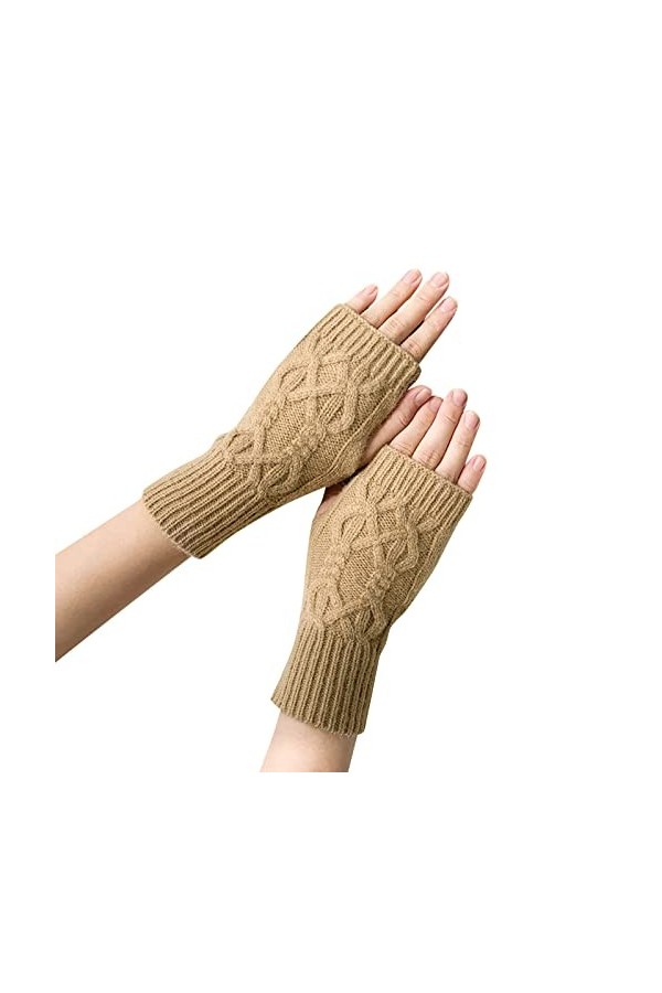 Mitaines Hiver Mitaines Mitaines Tricotées sans Doigts Cosplay Manches pour Femmes Hiver Chaud Unisexe pour Kawaii Longueur U