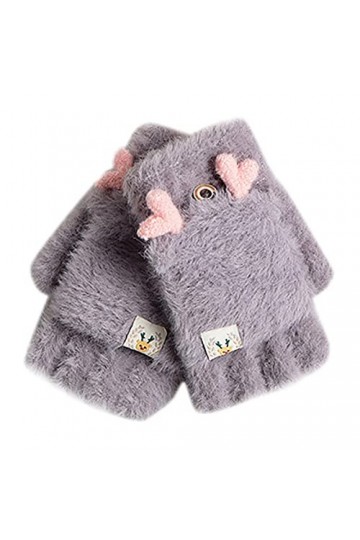 KhG406 Gants dhiver pour femme Gris Taille unique, gris, Taille Unique