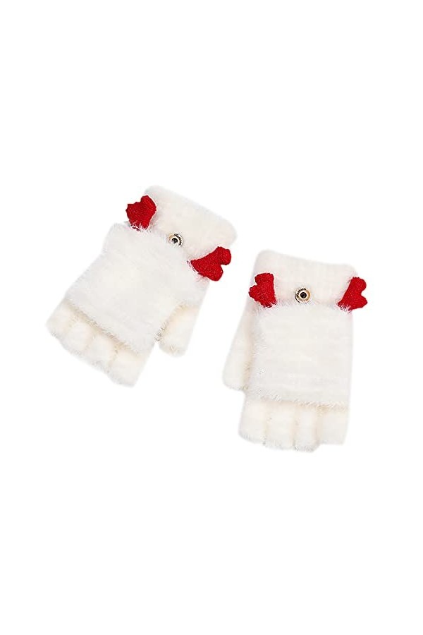 KhG406 Gants dhiver pour femme Blanc Taille unique, blanc, Taille Unique