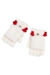 KhG406 Gants dhiver pour femme Blanc Taille unique, blanc, Taille Unique