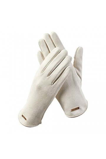 ZNs694 Gants de sport pour femme Couleur unie Beige Taille unique