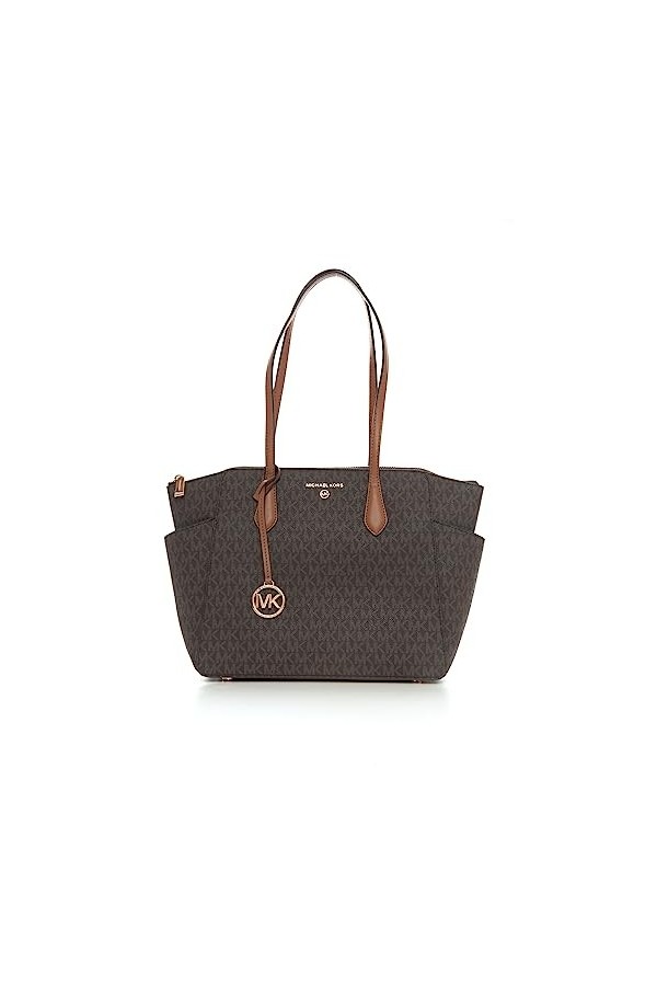 Michael Kors Marilyn MD TZ Tote, Bag Women, Vanilla/Acorn, 24,77 x 13,02 x 11,43