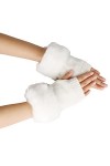 Keepwin Gants en laine tricotée pour femme - Mitaines courtes et chaudes en fausse laine, a, A
