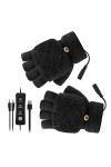 Yinuoday unisexe usb gants chauffants mitaines pour hommes ou femmes hiver haft & plein doigts sans doigts à tricoter gants c