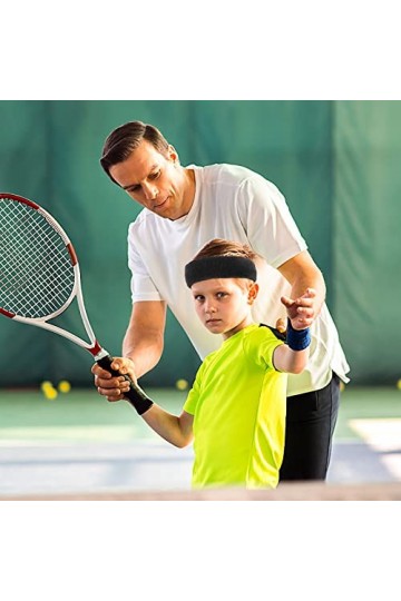 Yolev 4 Pièces Enfants Garçons Bandeau Bandeau Headband Sweatband de Sport Front Bandeaus de Basket Ball Costume Sport Bandea