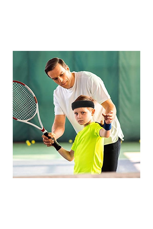 Yolev 4 Pièces Enfants Garçons Bandeau Bandeau Headband Sweatband de Sport Front Bandeaus de Basket Ball Costume Sport Bandea