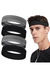 LOPHE Bandeaux de Sport, 4PCS Elastique Bande de Cheveux Large Headband Bandeau de Sport Yoga Course, Bandeau Cheveux Femmes 