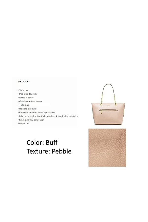 Michael Kors Sac à main pour femme Jet Set article chaîne fourre-tout en cuir, Chamois