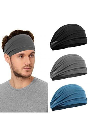 Bandeaux Cheveux pour Hommes et Femmes - Serre Tete de Sport Larges pour Le Fitness, Jogging, Course, Cyclisme, Randonnée, Yo