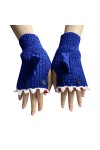 Gants et Moufles Enfant Hiver Épaissir Femmes Gants Faits à la Main Hiver Chauffe- Gants élégants Dames Gants sans Doigts Cha