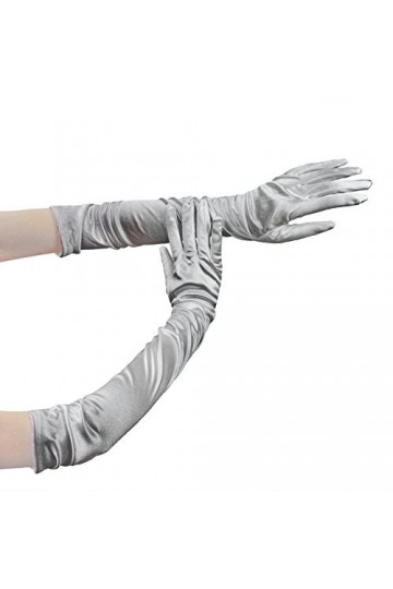 YJZQ Gants Passe Le Coude Gants Glissants en Soie Gants Festival Gants Longs Élastiques de Femme pour Mariage Soirée