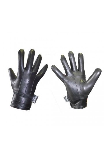 Louise23 - Gant De Conduite En Cuir Pour Femmes Avec Attache Bouton - Doublé A Lintérieur - Noir, Medium / Large