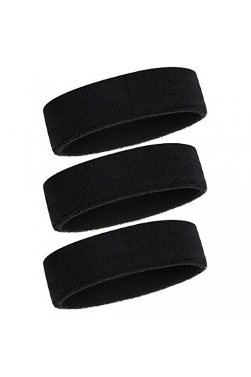 Bandeau Anti-Transpiration pour Hommes et Femmes - Bandeaux de Sport 3PCS évacuant lhumidité Bandeau en Coton éponge athléti