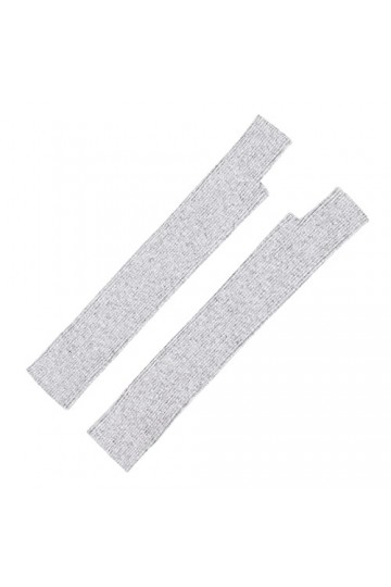 Mitaines dhiver tricotées sans doigts pour femme - Noir - Manches chaudes et douces - Pour femme - Noir - Longue - Unisexe, 