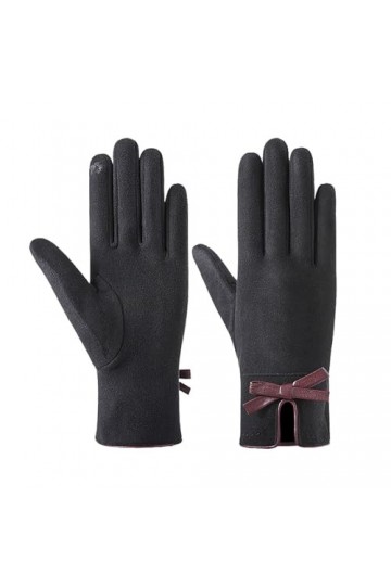 Gants chauds pour femmes, automne et hiver, polaire, chaud, nœud, extérieur, cyclisme, conduite, gants en laine pour femmes 