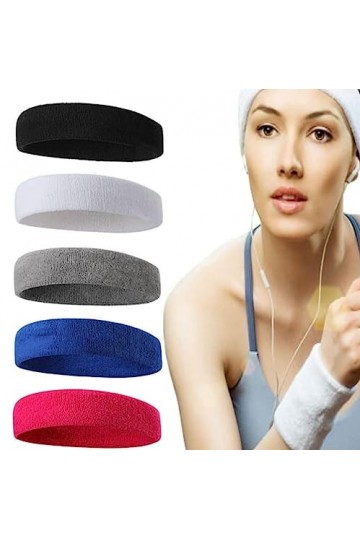 12 Pièces Bandeau Sport pour Femme et Homme,Bandeau de Yoga, Bandeau de Cheveux, Bandeau Elastique, pour la Course à Pied