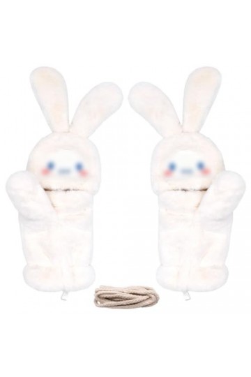 Tomicy Gants dhiver Demi Doigts pour Femmes, Moufle Hiver, Mitaines Chaudes en Peluche Chaude Cartoon Mignon Gloves Peluche 