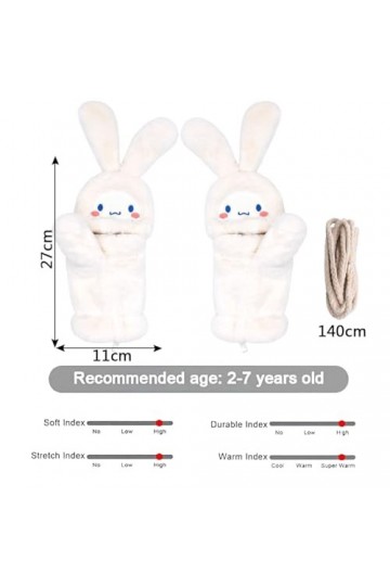 Tomicy Gants dhiver Demi Doigts pour Femmes, Moufle Hiver, Mitaines Chaudes en Peluche Chaude Cartoon Mignon Gloves Peluche 