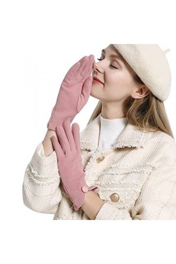 CreoQIJI Moufles pliantes écran déquitation coupe-vent peluche épaisse douce confortable conduite neige mode gants costume d
