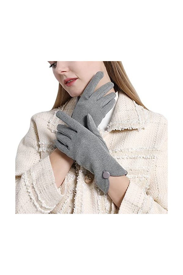 CreoQIJI Moufles pliantes écran déquitation coupe-vent peluche épaisse douce confortable conduite neige mode gants costume d