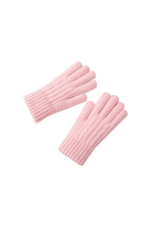 DondPO Gants Hiver Femme, Velo Coupe-Vent Stretch Gants Chauds Mitaines Tricotées Hiver Chaud Epais Gants Tricoté Gants en Tr