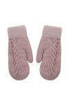 Gants tricotés pour adultes pour écran tactile - Gants dhiver pour temps froid - Moufles épaisses en peluche thermique pour 