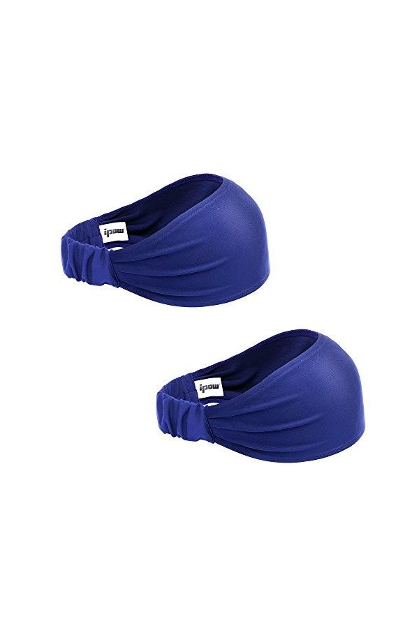 IPOW 2 Pcs Bandeau Sport Anti Transpiration, Serre-Tête pour Running, Tennis, Basketball, Volleyball, Yoga, Headband Sportif 
