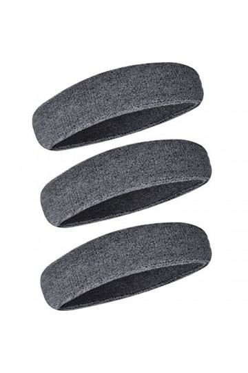 WILLBOND 3 Pièces Bandeau de Sport pour Hommes et Femmes, Bande de Cheveux Élastique Non Slip Évacuation de lHumidité Bandea