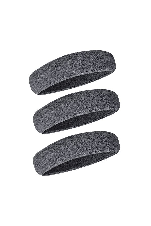 WILLBOND 3 Pièces Bandeau de Sport pour Hommes et Femmes, Bande de Cheveux Élastique Non Slip Évacuation de lHumidité Bandea
