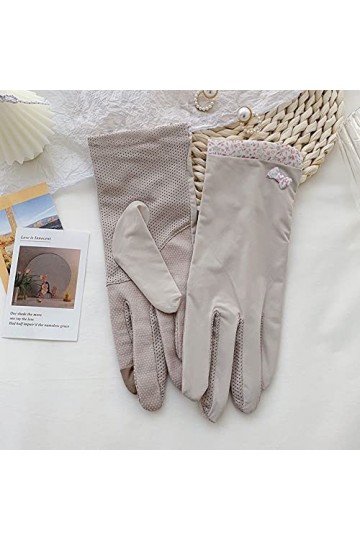 Yoaodpei Soleil Soleilscreen Gants de Soie à Glace Fashion Femme Fresh Fresh Fresh Flein Fleur Anti-Slove Gant Type Screen Ty