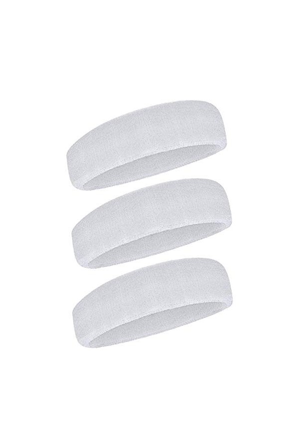 WILLBOND 3 Pièces Bandeau de Sport pour Hommes et Femmes, Bande de Cheveux Élastique Non Slip Évacuation de lHumidité Bandea
