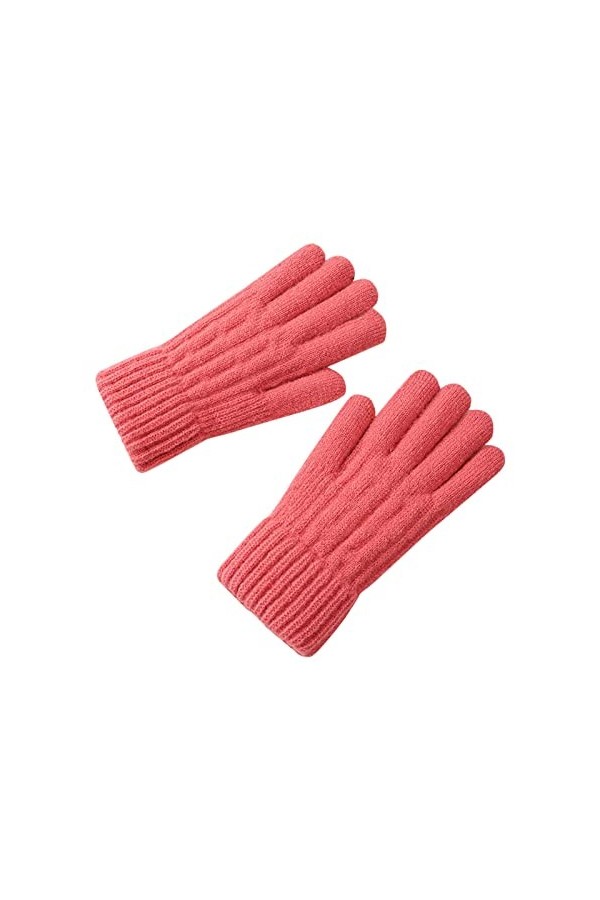 DondPO Gants Femme Hiver, Hiver Noirs Coupe-vent Gants Chauds Mitaines Tricotées Cadeaux Epais Chaud Mitaines Gants Tricoté G