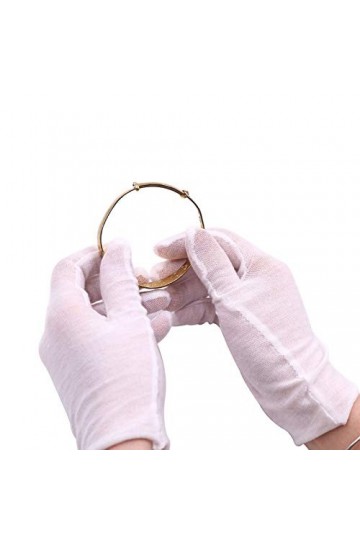 STKOOBQ Lot de 6 paires de gants argentés en coton doux numismatiques pour femme - Isolation par temps froid blanc, taille u