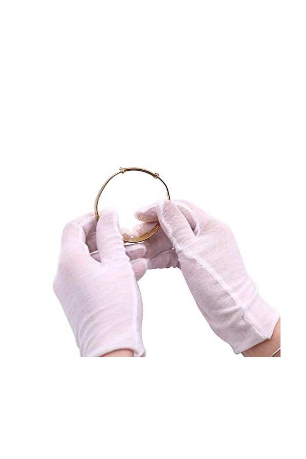 STKOOBQ Lot de 6 paires de gants argentés en coton doux numismatiques pour femme - Isolation par temps froid blanc, taille u