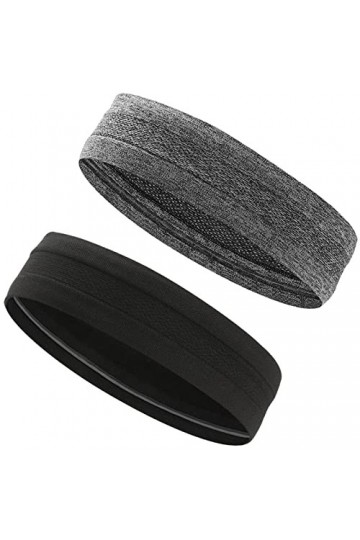2 Pièces Bandeau Sport Cheveux, Bandeaux de Yoga, Bandeau Cheveux Fitness Antidérapante, Bandeau Cheveux Anti Transpiration p